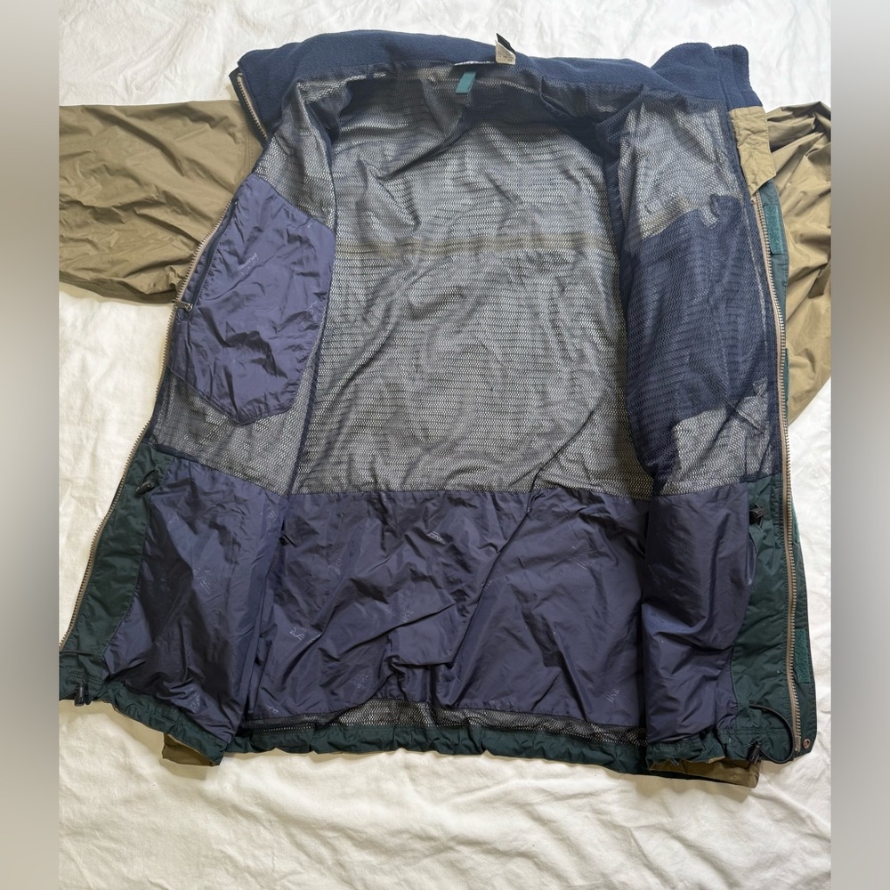 Patagonia Men’s XL Nylon Shell Jacket Olive Green Waterproof Hooded Windbreaker - Picture 6 of 14